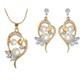 Fashion Cute Flower Simulated Pearl Crystal Wedding Jewelry Sets for Women(Gold)