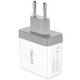 Vinsic 24W 5V 4.8A Output Portable Dual Smart USB Ports Adapter Wall Charger Smart Identification Travel Adapter, For iPhone, Galaxy, Huawei, Xiaomi, LG, HTC and Other Smart Phones, EU Plug