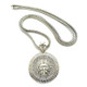 Hip Hop Round Medusa Head Zircon Rhinestone Pendant Clavicle Chain Necklace for Men, Chain Length: 90cm(Silver)