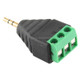 2.5mm Male Plug 3 Pole 3 Pin Terminal Block Stereo Audio Connector