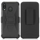 For Huawei P Smart (2019) PC + Silicone Back Clip Sliding Sleeve Protective Case(Black)