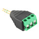 3.5mm Male Plug 3 Pole 3 Pin Terminal Block Stereo Audio Connector