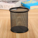 3 PCS Pen Container Holder Mesh Style Metal Pencil Holder(Round Black)