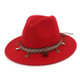 Women Jazz Caps Bohemia Style Woolen Hats for Spring Summer Beach(Red)