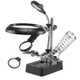 5 LED Auxiliary Clip Magnifier AC/DC Interchangeable with Soldering Stand & Two Magnifier(Silver)
