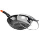 Maifanshi Non-stick Household Oil-free Flat-bottom Wok is Suitable for Gas Cooker Induction Cooker, Size:32cm(Pot + Lid)