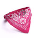 Adjustable Dog Bandana Leather Printed Soft Scarf Collar Neckerchief for Puppy Pet, Size:L(Magenta)