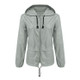 Zipper Hoodie Lightweight Outdoor Waterproof Raincoat Jacket Shirt Women Jacket, Size:S(Light Grey)