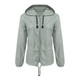 Zipper Hoodie Lightweight Outdoor Waterproof Raincoat Jacket Shirt Women Jacket, Size:L(Light Grey)
