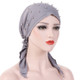 Women Pure Color Beaded Stretch Turban Hat Wrap Hat, Size: M?56-58cm?(Gray)