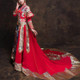 Ancient Chinese Embroidered Phoenix Wedding Dress Traditional Cheongsam, Size:L(Trailing)