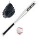3 in1 Aluminum Alloy Baseball Bat + Baseball + Storage Bag Set(with Black Gloves)