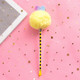 Creative Fur Ball Pendant Stationery Cute Plush Colored Pen Student Gel Pen(Love Yellow Fur Ball)