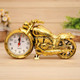 Cartoon Motorcycle Alarm Clock Bedroom Plastic Pointer Alarm Clock, Size: 23*13*6cm(Gold)
