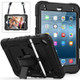 Shockproof Colorful Silica Gel + PC Protective Case for iPad Mini 2019 / Mini 4, with Holder & Shoulder Strap & Hand Strap & Pen Slot (Black)