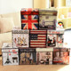 Multifunctional Storage Stool Can Sit Adult Folding Chair Home Change Shoe Bench Children Storage Box(Union Jack)