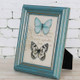 Retro Resin Wood Frame Simple Horizontal and Vertical Universal Frame, Size:6 inch( Blue)