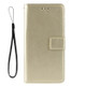 Retro Crazy Horse Texture Horizontal Flip Leather Case for LG K50 /LG Q60, with Holder & Card Slots & Photo Frame(Gold)