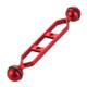 PULUZ 7.0 inch 17.8cm Aluminum Alloy Dual Balls Arm for Underwater Torch / Video Light(Red)