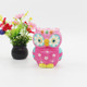 Slow Rebound Ornaments Owl Simulation Stress Relief Toy PU Color Printing Crafts(Colorful 2)