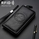 W111 Antimagnetic RFID Men Cowhide Leather Multifunctional Wallet Business Handbag