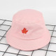 Cotton Embroidery Fisherman Hat Foldable Sun Cap, Size: 56-58cm(Pink Leaves)