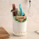 Creative Multi-function Double Drain Shelf Kitchen Chopsticks Storage Bucket Tableware Storage Box, Color:Green