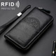 W112 Antimagnetic RFID Men Cowhide Leather Multifunctional Wallet Business Handbag