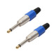 2 PCS 6.35 Gold-plating Mono Microphone Audio Plug