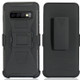 For Galaxy S10 PC + Silicone Back Clip Sliding Sleeve Protective Case(Black)