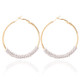 Women Hoop Earrings Ethnic Vintage Bead Boho Earrings Statement Jewelry(white)