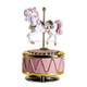 Mini Carousel Castle Sky City Eight Sound Music Box Birthday Gift, Size: 7x12 cm(Pink Gold)