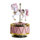 Mini Carousel Castle Sky City Eight Sound Music Box Birthday Gift, Size: 7x12 cm(Pink Gold)