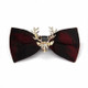 Pleuche Christmas Elk Head Wedding Bow Tie(Feather Red LT-017)