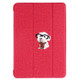 Embroidered cartoon Pattern Left and Right Flip Leather Case for iPad Mini 5 / 4, with Three-folding Holder & Sleep / Wake-up Function & Pen Slot (Red)