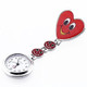 Smile Style Portable Alloy Nurse Round Quartz Wristwatch Watch with Pin(Red)