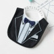 Groomsman Saliva Towel Child Fake Gentleman Bow Tie Personality Waterproof Bib(Vertical Black)