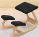 Ergonomic Kneeling Chair Stool Home Office Furniture Ergonomic Rocking Wooden Kneeling Chair(Black)
