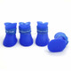 Lovely Pet Dog Shoes Puppy Candy Color Rubber Boots Waterproof Rain Shoes, S, Size:  4.3 x 3.3cm(Blue)