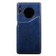 For Huawei Mate30 Pro Solid Color Calf Texture Shockproof Protective Case with Card Slots & Photo Frame(Blue)