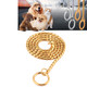 Pet Collars Pet Neck Strap Dog Neckband Snake Chain Dog Chain  Solid  Metal Chain Dog Collar?Length:50cm(Gold)