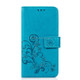 Embossed Pattern PU + TPU Horizontal Flip Leather Case for iPhone XR, with Holder & Card Slots & Wallet (Blue)