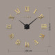 Bedroom Home Decoration Frameless Roman Numeral Large DIY Wall Sticker Mute Clock, Size: 100*100cm(Gold)