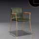 Modern Armchair Office Chair Casual Dining Chair Armchair(Gold Leg Green)