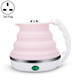 Portable Folding Silicone Intelligent Constant Temperature Travel Camping Electric Kettle, Power cord specification:UK Plug(Pink)