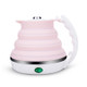 Portable Folding Silicone Intelligent Constant Temperature Travel Camping Electric Kettle, Power cord specification:UK Plug(Pink)