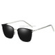 Men Fashion UV400 Square Frame Polarized Sunglasses (Silver + Black)