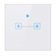 WS-UK-02 EWeLink APP & Touch Control 2A 2 Gangs Tempered Glass Panel Smart Wall Switch, AC 90V-250V, UK Plug