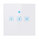 WS-UK-03 EWeLink APP & Touch Control 2A 3 Gangs Tempered Glass Panel Smart Wall Switch, AC 90V-250V, UK Plug