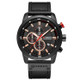 CURREN M8291 Chronograph Watches Casual Leather Watch for Men(Black case black face)